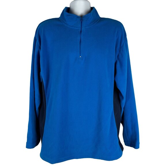Simply For Sports Blue 1/4 Zip Pullover Sweater L Polyester Long Sleeves - Picture 1 of 4